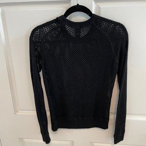 Theory Black Mesh Sweater